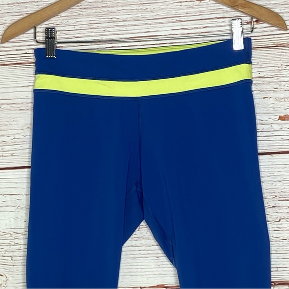 Lululemon Run Inspire Crop II in Limitless Blue/Clarity Yellow Sz 6 - Picture 5 of 14